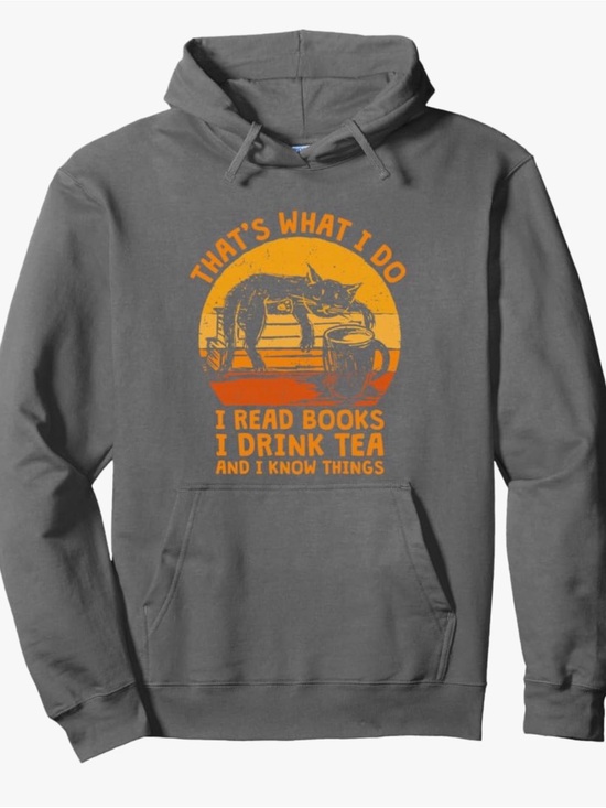 Port and Company Other - That's What I Do I Read Books Drink Tea & I Know Things Pullover Hoodie Large